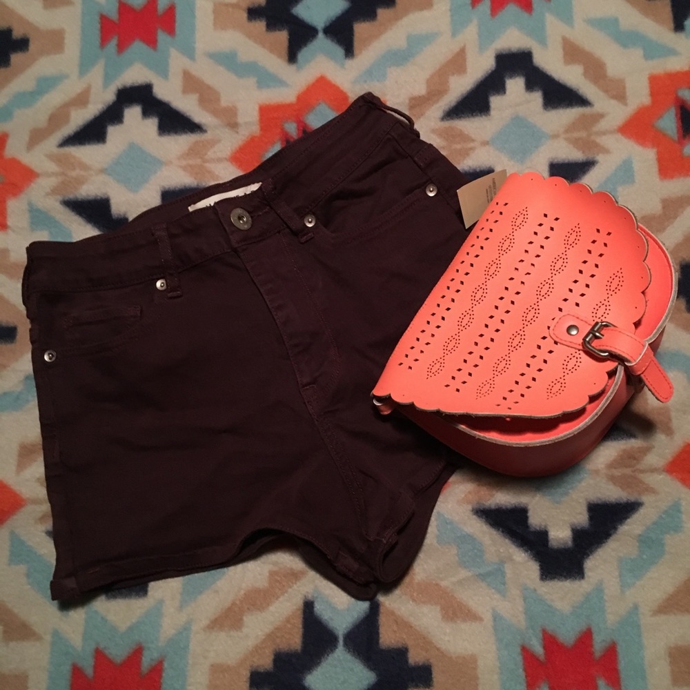 Retro PacSun Wine Super High Rise Shorts